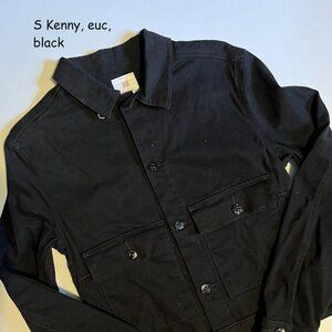 Small Lularoe Kenny jean jacket, black brushed denim